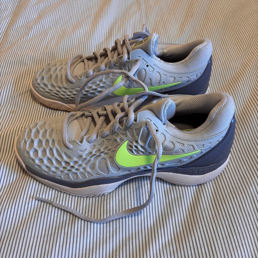 Women’s Nike Air Zoom sneakers in Gray and Neon Green